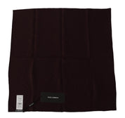 Brown Silk Blend Square Wrap Handkerchief Scarf