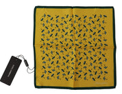 Yellow Printed DG Logo Square Mens Handkerchief Scarf