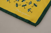 Yellow Printed DG Logo Square Mens Handkerchief Scarf