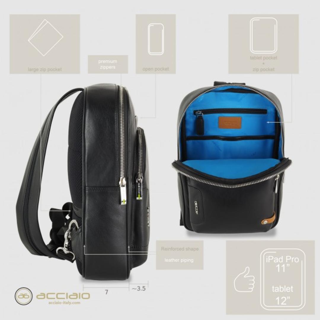 8477 Zaino/Monospalla Acciaio Nero 0000000135 Acciaio