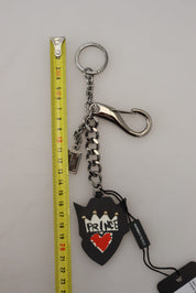 Black Prince Studs Logo Silver Brass Keychain