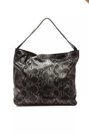 Gray Leather Women Shoulder Bag