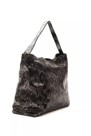Gray Leather Women Shoulder Bag