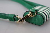 Green Leather Strap Gold Metal Logo Airpods Case