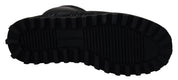 Black Boots Padded Mid Calf Winter Shoes