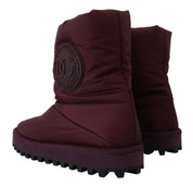 Bordeaux Nylon Boots Padded Mid Shoes