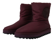Bordeaux Nylon Boots Padded Mid Shoes