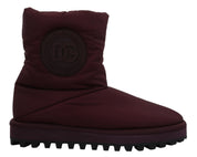Bordeaux Nylon Boots Padded Mid Shoes