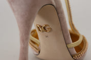 Pink Crystal T-strap Heels Pumps Shoes