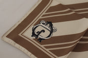 Brown Stripes DG Logo Square Mens Handkerchief Scarf
