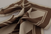 Brown Stripes DG Logo Square Mens Handkerchief Scarf