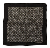 Black Patterned DG Logo Square Handkerchief Scarf