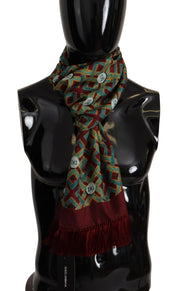 Multicolor DG Logo Shawl Warm Neck Wrap Fringe Scarf