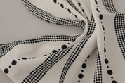 White Dotted Stripes Square Handkerchief Viscose Scarf