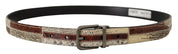 Multicolor Exotic Leather Patchwork Metal Belt