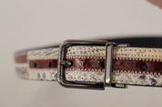 Multicolor Exotic Leather Patchwork Metal Belt