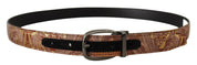 Dolce & Gabbana Multicolor Embossed Leather Black Metal Buckle Belt