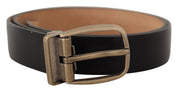 Black Brown Backend Leather Vintage Metal Buckle Belt