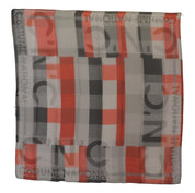Costume National Gray Red Shawl Foulard Wrap  Scarf