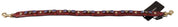 Red Exotic Leather Crystals Bag Shoulder Strap