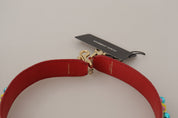 Beige Python Leather Crystals Shoulder Strap