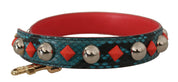 Green Crystals Leather Bag Shoulder Strap