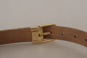 Blue Leather Jacquard Embossed Gold Metal Buckle Belt