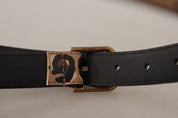 Brown Leopard Print Vintage Metal Waist Buckle Belt