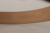 Black Solid Leather Classic Gold Waist Buckle Belt
