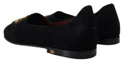 Black Suede Gold Cross Slip On Loafers Shoes