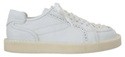 White Leather Low Top Oxford Sneakers Casual Shoes