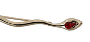 Silver Brass Crystal Spilla Serpente Brooch Pin
