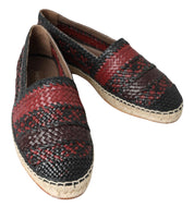 Black Bordeaux Buffalo Leather Espadrille Shoes