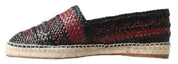 Black Bordeaux Buffalo Leather Espadrille Shoes