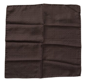 Dolce & Gabbana Brown Patterned Silk Square Handkerchief Scarf