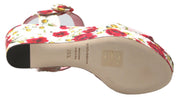 Multicolor floral print Wedges Floral Ankle Strap Sandals