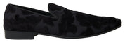Black Brocade Loafers Formal Shoes
