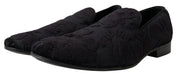 Dolce & Gabbana Black Brocade Loafers Formal Shoes