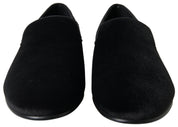 Black Velvet Loafers Formal Shoes