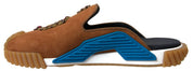 Brown Suede Crown Logo NS1 Slides Sandals