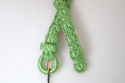 Green Viscose Weaved Skinny Waist Belt