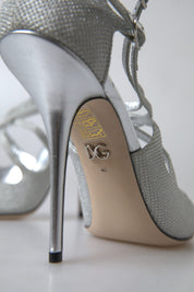 Dolce & Gabbana Silver Shimmers Sandals Heel Pumps Shoes Dolce & Gabbana