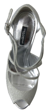 Dolce & Gabbana Silver Shimmers Sandals Heel Pumps Shoes Dolce & Gabbana