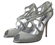 Dolce & Gabbana Silver Shimmers Sandals Heel Pumps Shoes Dolce & Gabbana