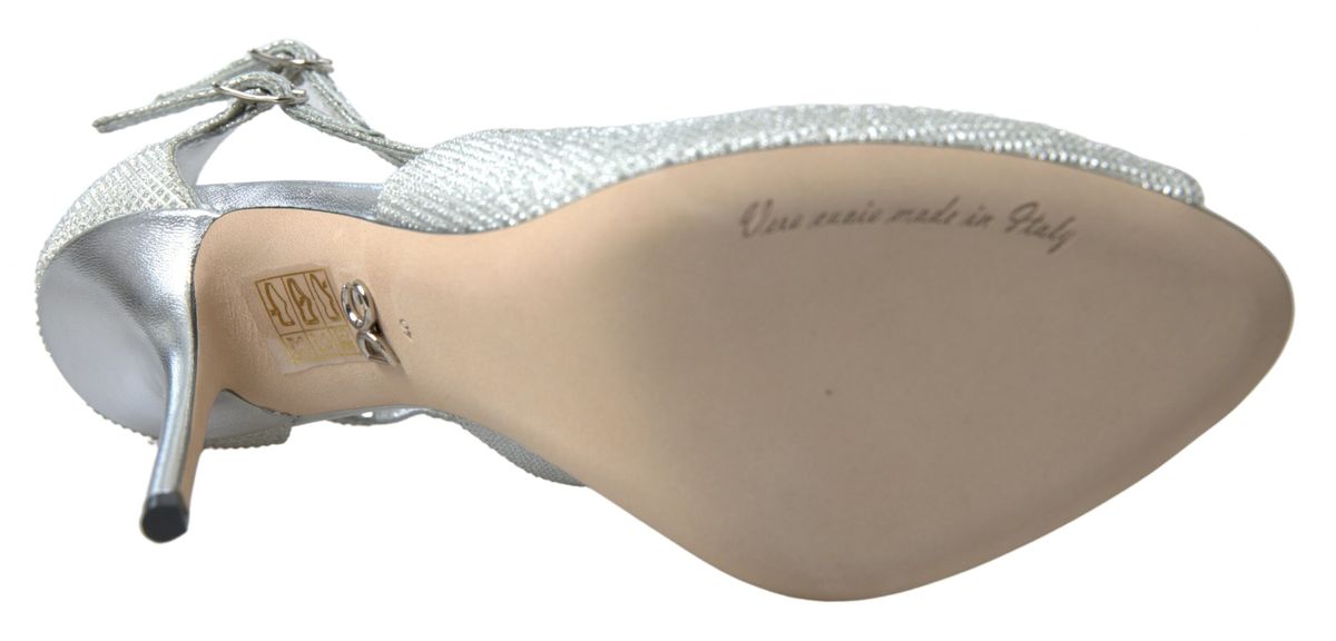 Dolce & Gabbana Silver Shimmers Sandals Heel Pumps Shoes Dolce & Gabbana