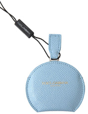 Light Blue Calfskin Leather Mirror Holder