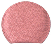 Pink Calfskin Leather Round Mirror Holder