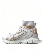White Beige Sorrento Socks Sneakers Shoes