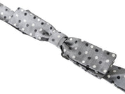 Gray Polka Dot Silk Adjustable Men Neck Papillon Bow Tie
