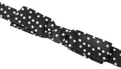 Black Polka Dot Silk Adjustable Men Neck Papillon Bow Tie